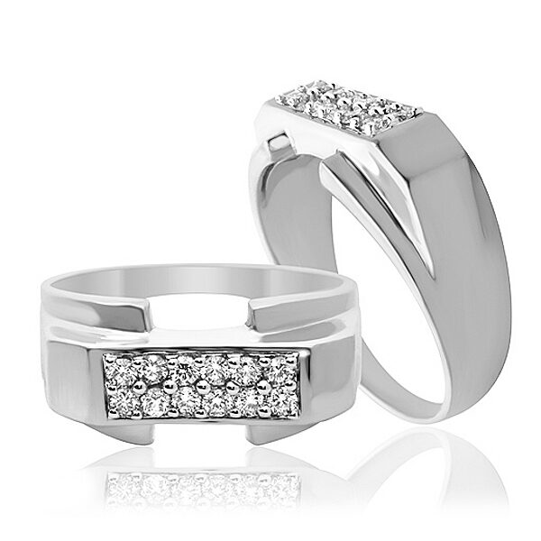 1-carat-diamond-double-row-geometric-rectangle-top-mens-wedding-anniversary-ring-14k-white-gold-ignite-gems-canada-dr2452