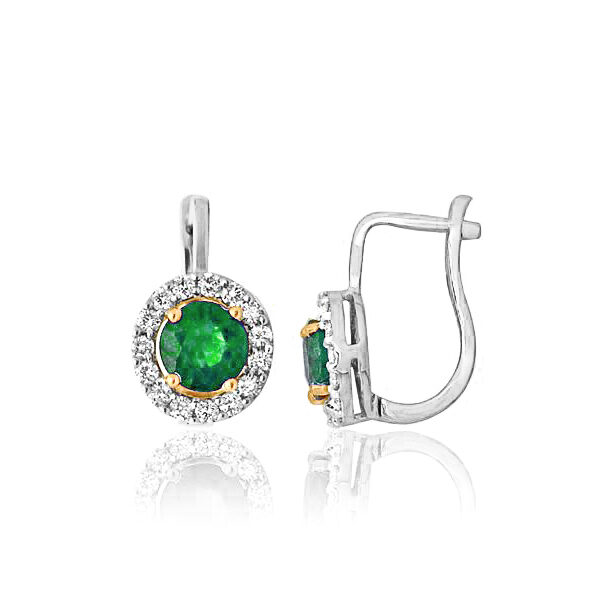 IGDN-WG-DE-2627-b-round-green-natural-zambian-emerald-diamond-halo-drop-hoop-earrings-14k-white-gold-yellow-prongs-rubyandgems-hiramani-ignite-gems-inc-canada