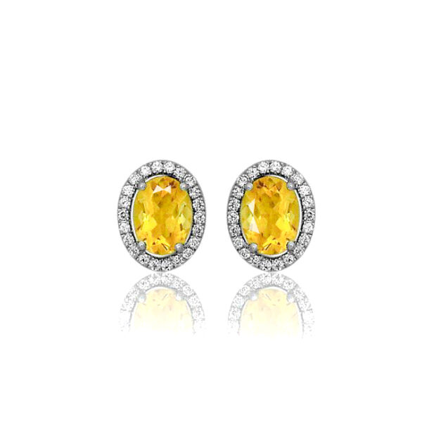 IGDN-WG-SDE-1352-oval-natural-ceylon-yellow-sapphire-and-diamond-halo-stud-earrings-14k-white-gold-jewelry-hiramani-ignite-gems-inc-canada