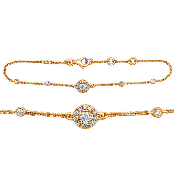 1-carat-natural-diamond-halo-station-bracelet-14k-rose-gold-igi-certified-ignite-gems-inc-canada-usa