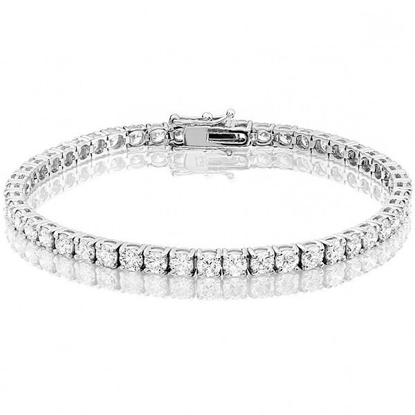 3mm Moissanite Diamond Double Tennis Bracelet Sterling Silver For Men –  HollowayJewellery